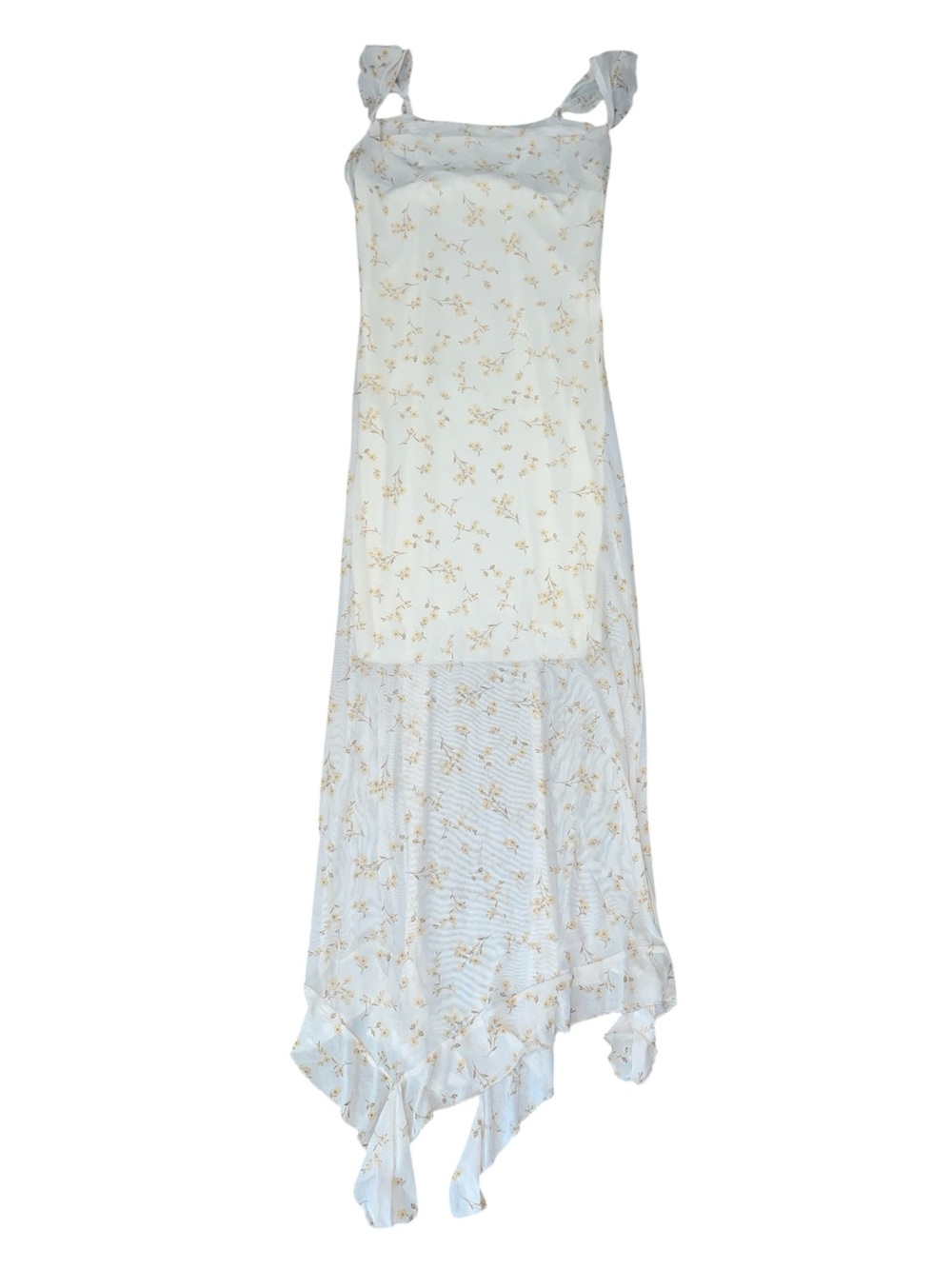 Pale yellow floral maxi dress